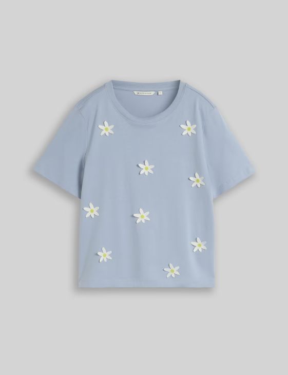 T-shirt avec broderies fleurs - 1051430 - Tom Tailor