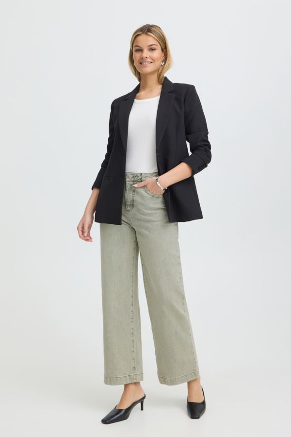 Jeans couleur jambe large