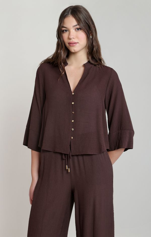 Blouse boutonnée manches larges - 2823508 D - Dex