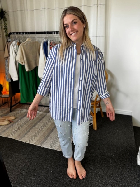 Blouse lignée mi-longue