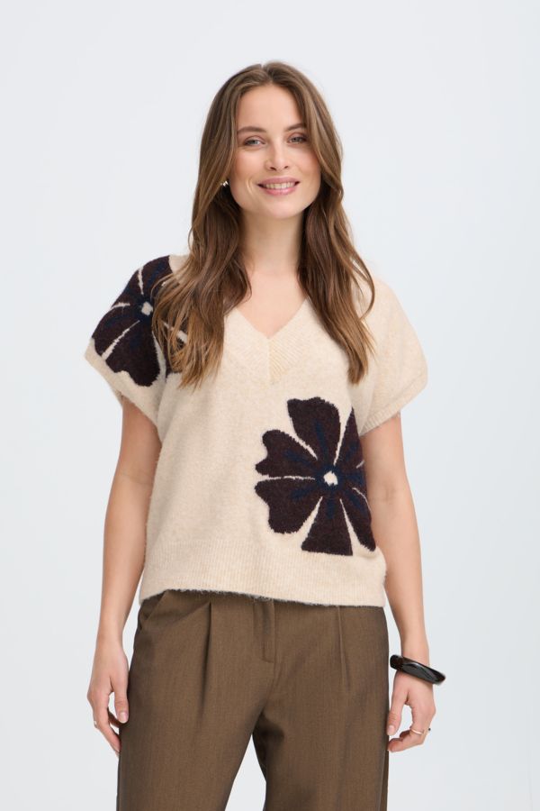 Débardeur tricot v neck - 20819169 - B.Young