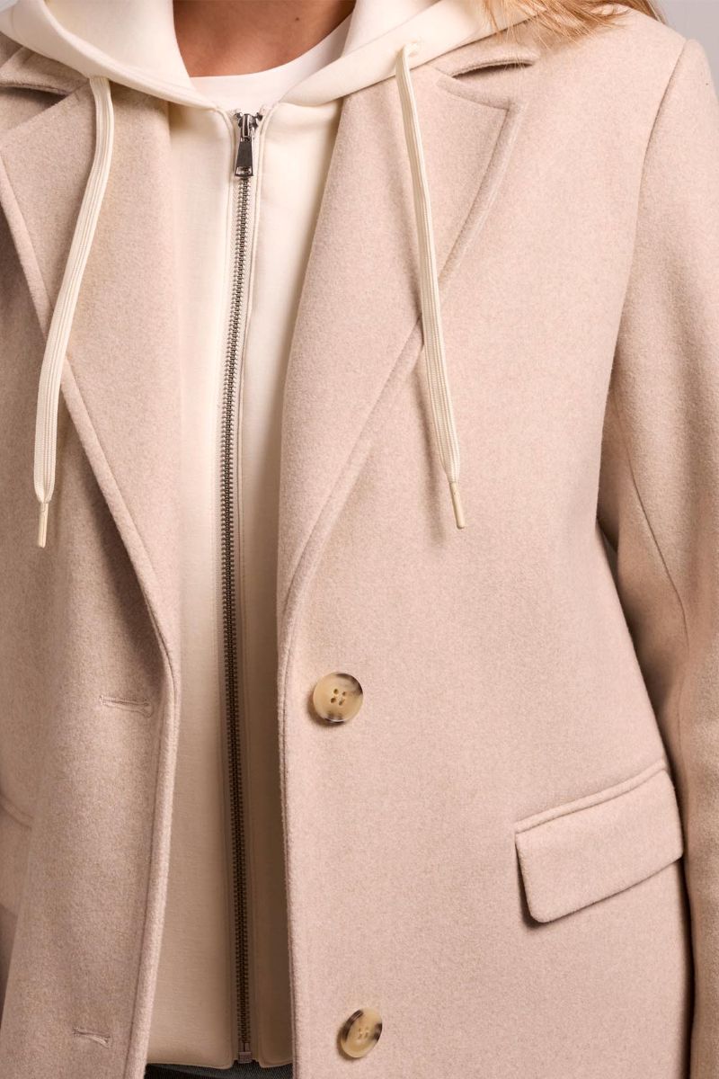 Manteau lainage capuchon amovible