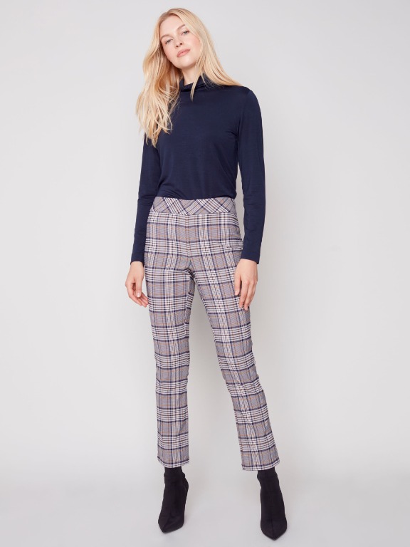 PANTALON SPORT CHIC PULL ON CARREAUX