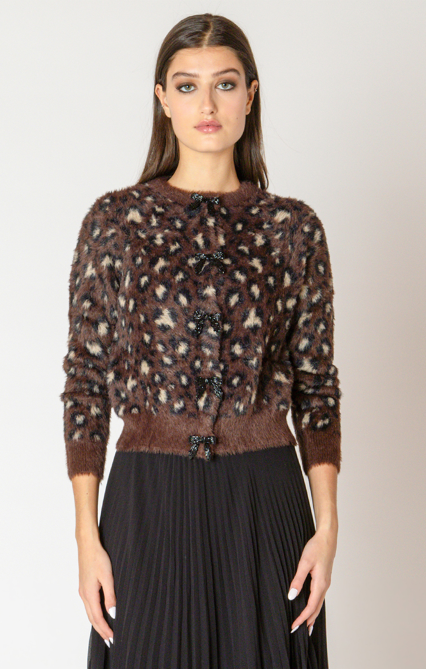 Cardigan léopard doux - 2627267 T - Black Tape