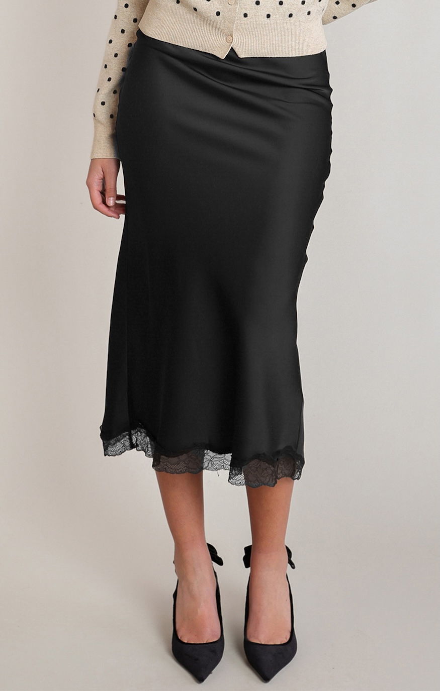 Jupe satin et dentelle - 2822700 D - Dex