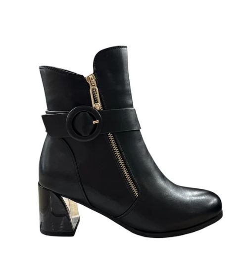 Botte courte cuir verni et suèdine - Tamara-wp - Taxi