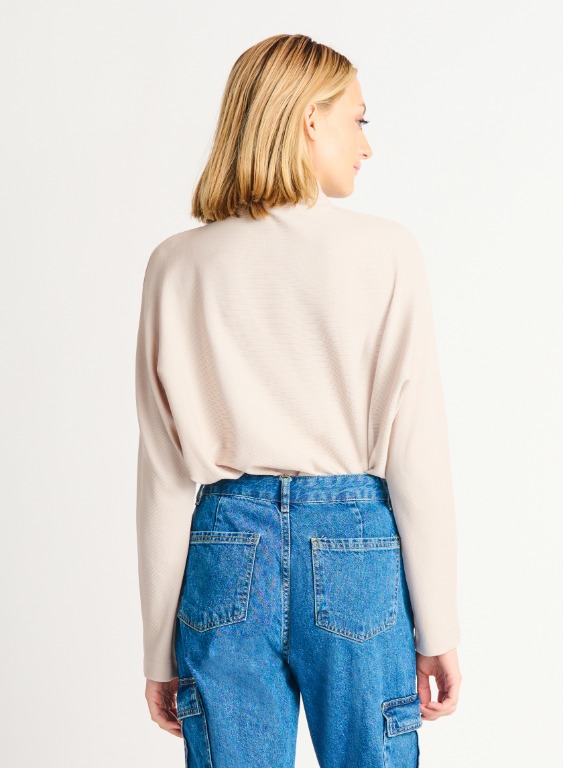 Chandail mock neck rib