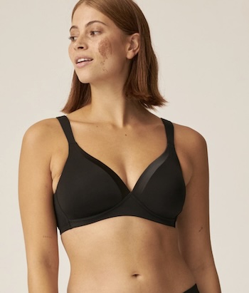 Soutien-gorge sans armatures avec bonnets et ruban brillant - 5119 - Naturana
