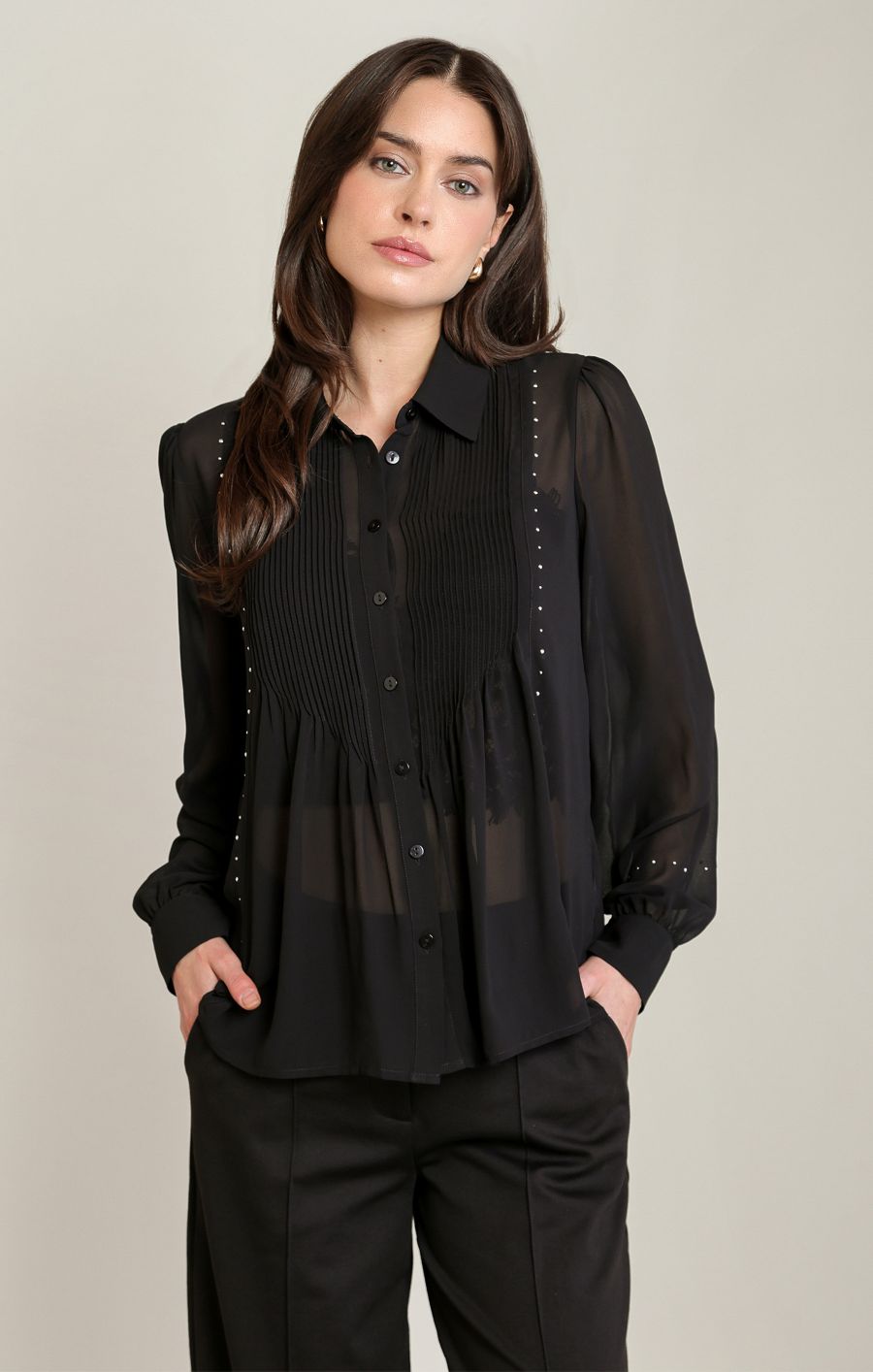 Blouse à studs - 2823726 T - Black Tape