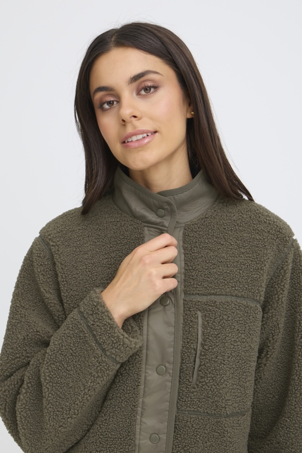 Cardigan boutons laine bouclée - 20617368 - Fransa
