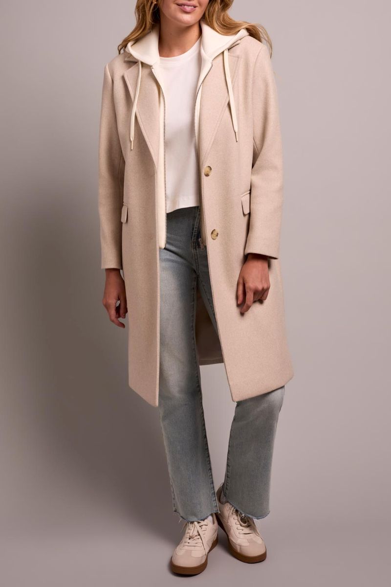 Manteau lainage capuchon amovible - 5942O/5369 - Tribal