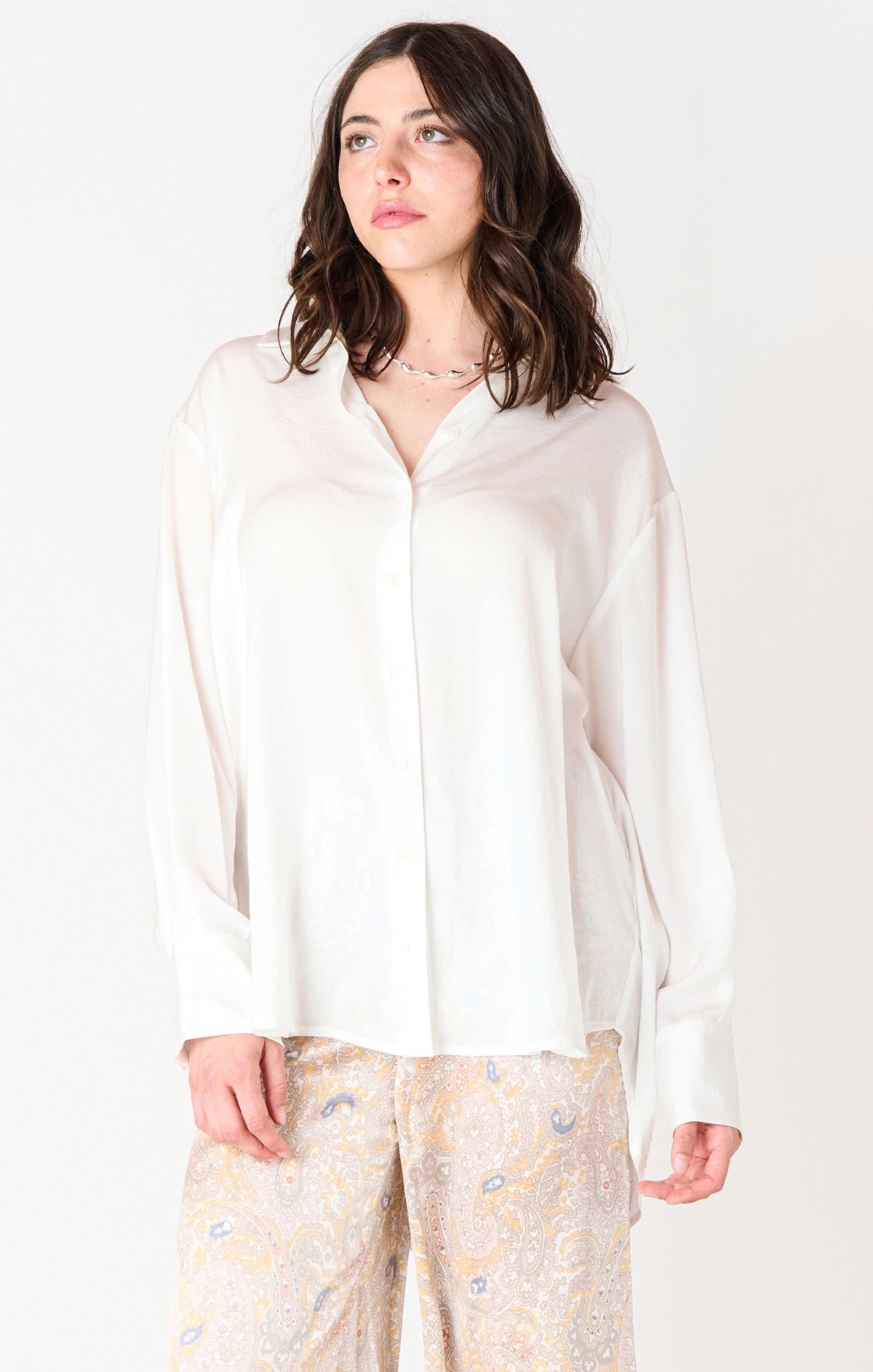 Blouse fluide en satin manches longues - 2523709 T - Dex