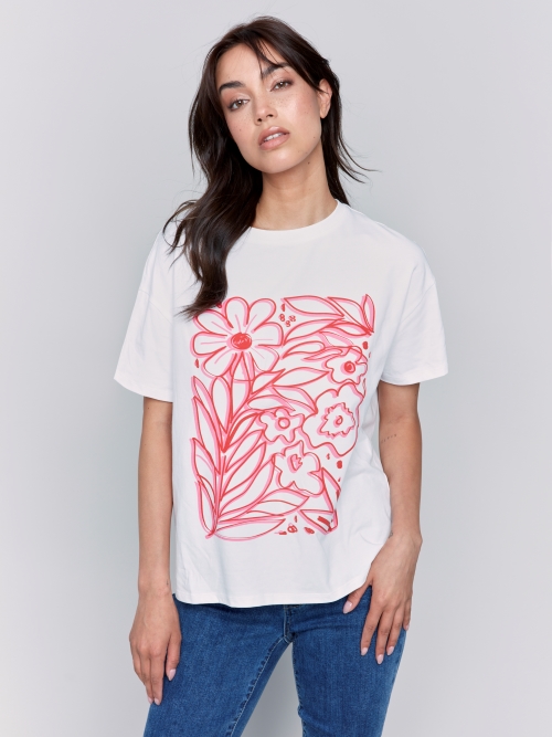 T-shirt graphique fleur