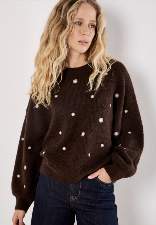 Chandail tricot - X132355 - Apricot