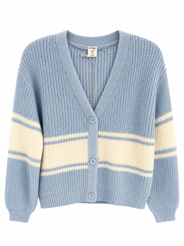 Cardigan tricot rayure - mcspaw06864 - Mandarine & Co