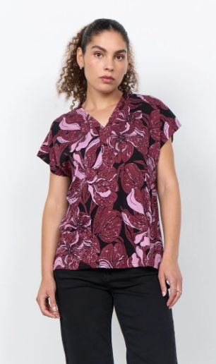 t-shirt motif col v - 27740 - Soya Concept
