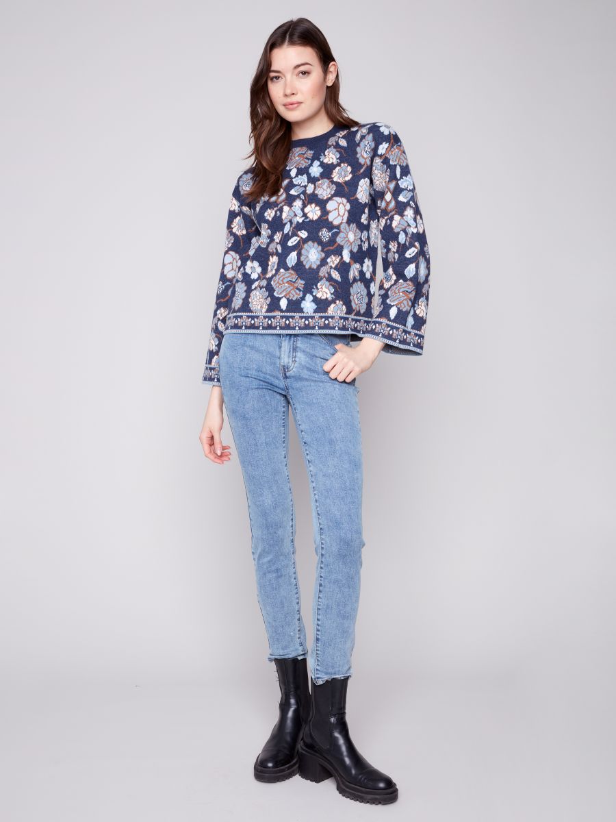 Chandail tricot motif col rond