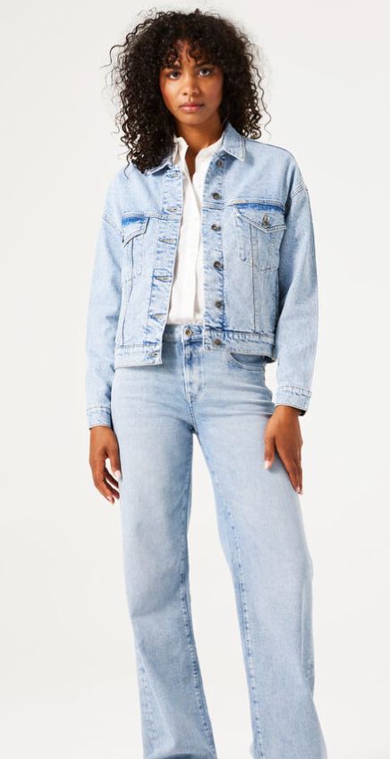 Veston jeans court oversized