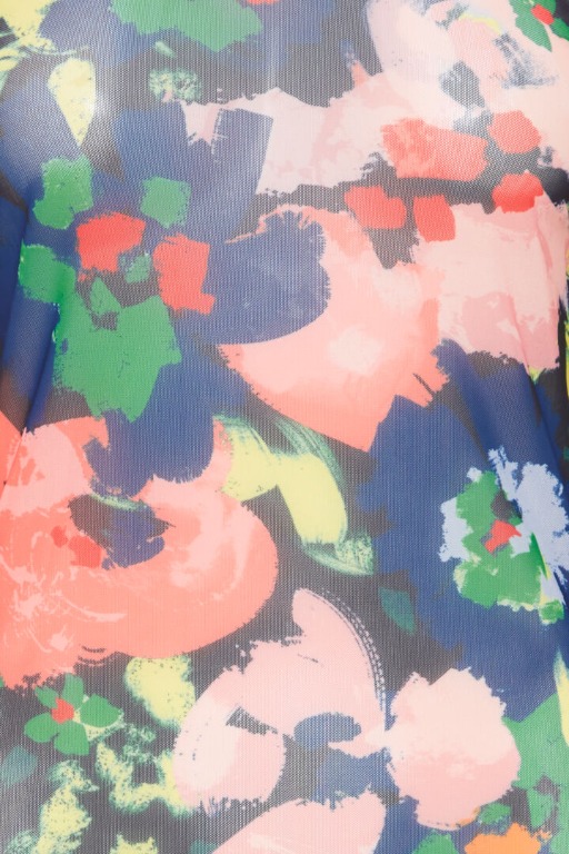 CHANDAIL MECHE COL ROND FLEURS