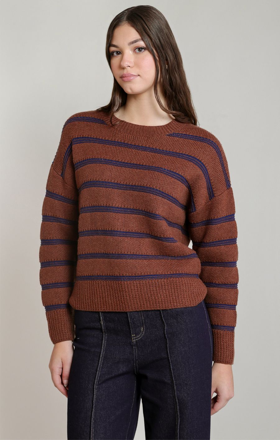 Tricot col rond rayé - 2827027 D - Dex