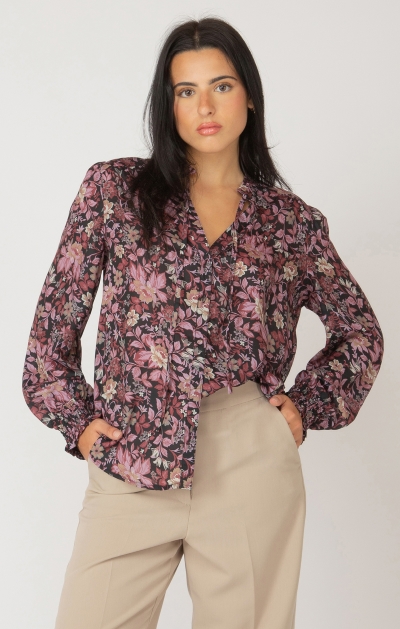 Blouse détails nid d'abeille