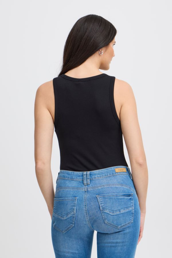 CAMISOLE RIB COL ROND AJUSTÉE