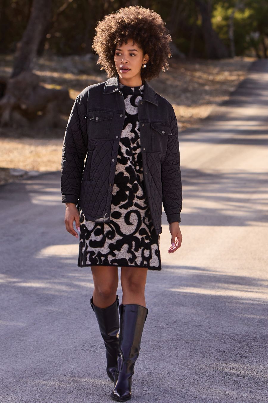 Manteau jeans et nylon