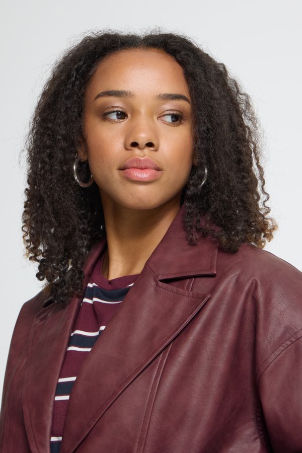 Veston manteau simili cuir