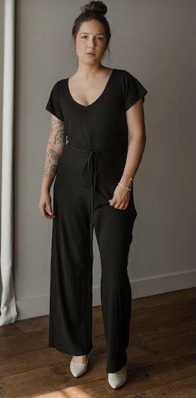 Jumpsuit côtelé v neck - Romper rib - Louve Design