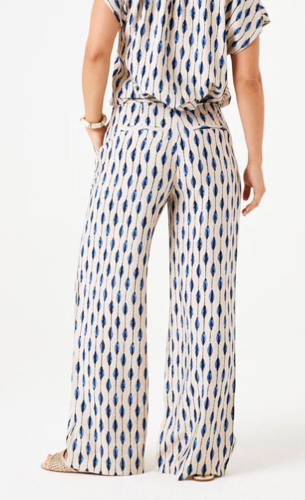 Pantalon motif jambe large