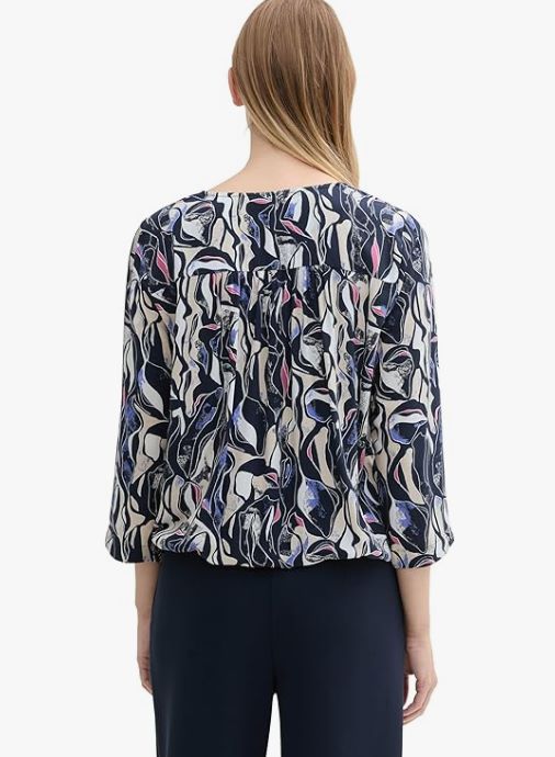 BLouse motif mch 3/4 élastique bas