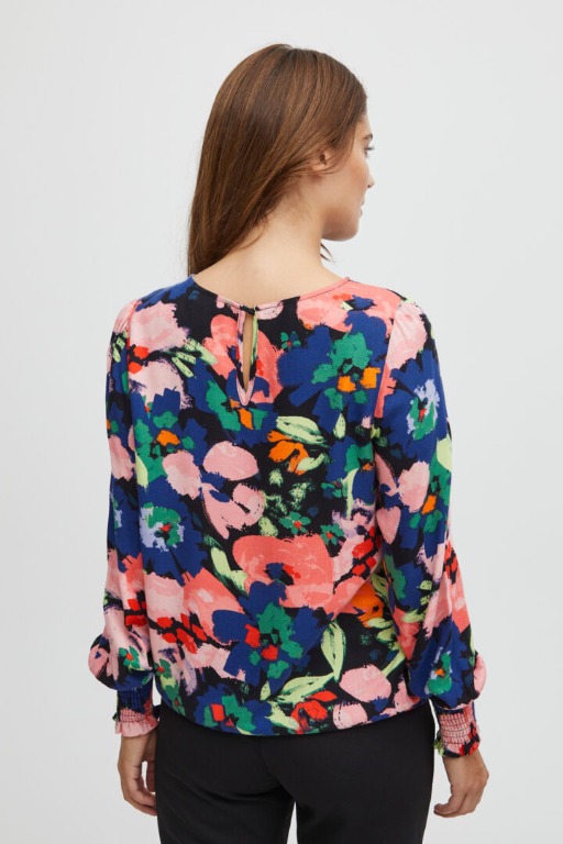 CHANDAIL A MOTIF LOOK BLOUSE COL ROND
