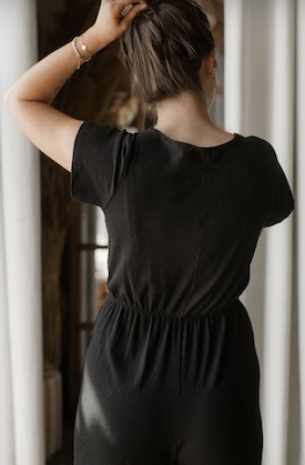Jumpsuit côtelé v neck - Romper rib - Louve Design