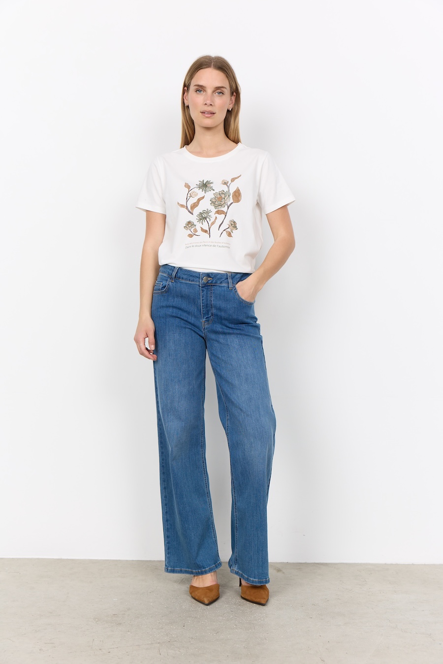 T-shirt col rond motif devant - 27835 - Soya Concept