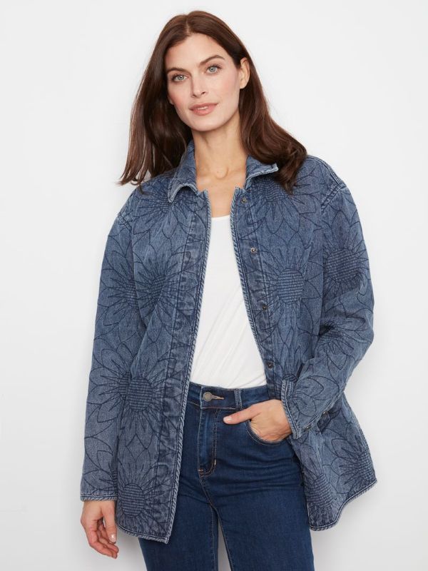 Veste jeans imprimée - 6386R-374C - Charlie B
