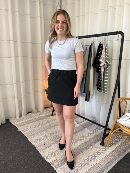 T-shirt crop cordon côtés - MCSPAW05062 - Mandarine & Co