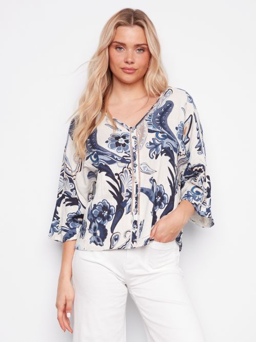 Blouse manches 3/4 imprimé - C4650/787A - Charlie B