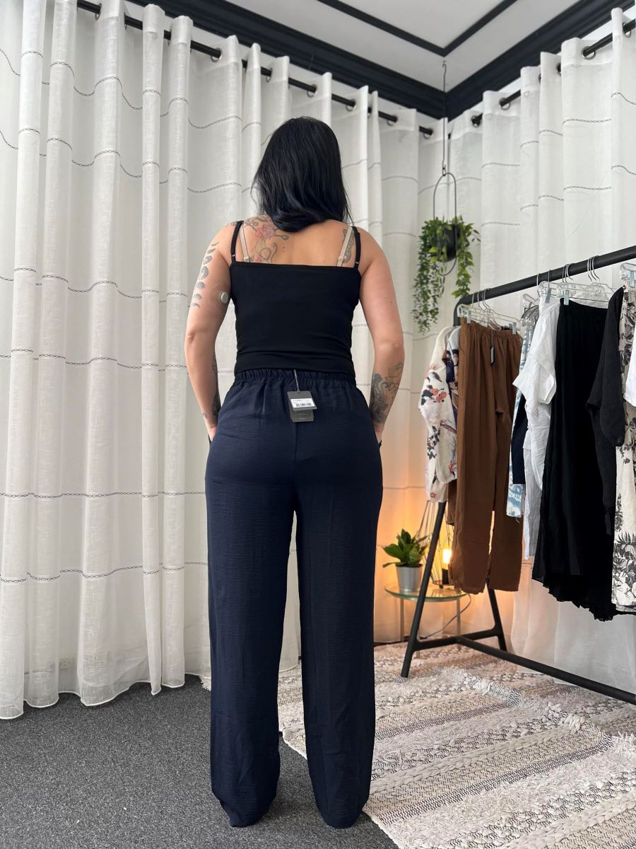 pantalon taille élastique uni