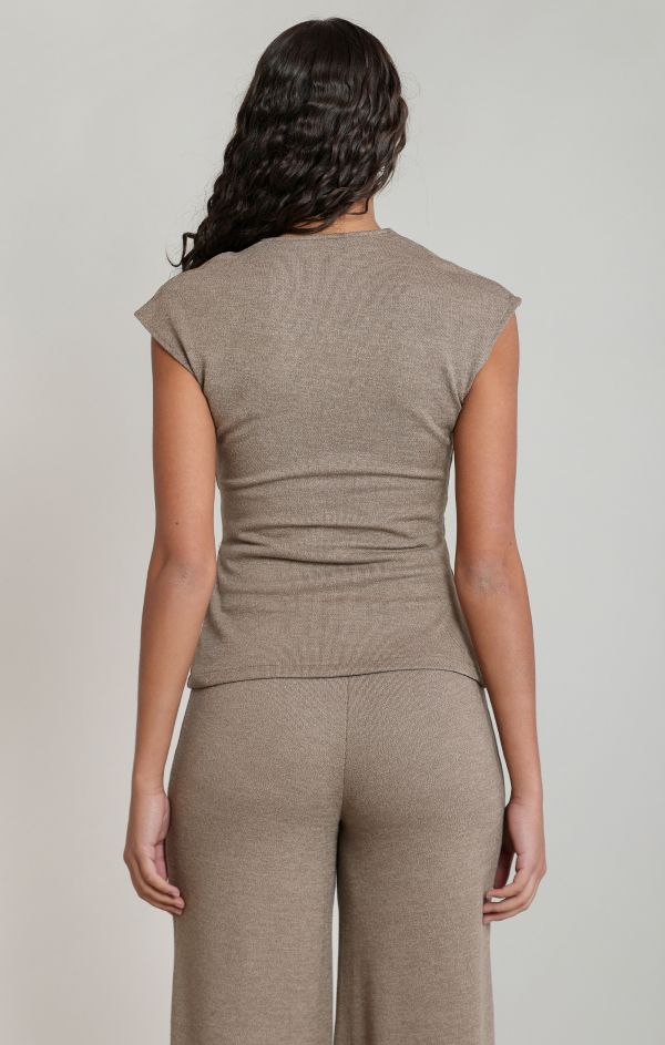 Débardeur tricot croisé