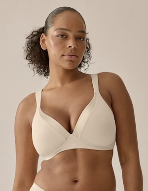 Soutien-gorge sans armatures avec bonnets et ruban brillant - 5119 - Naturana