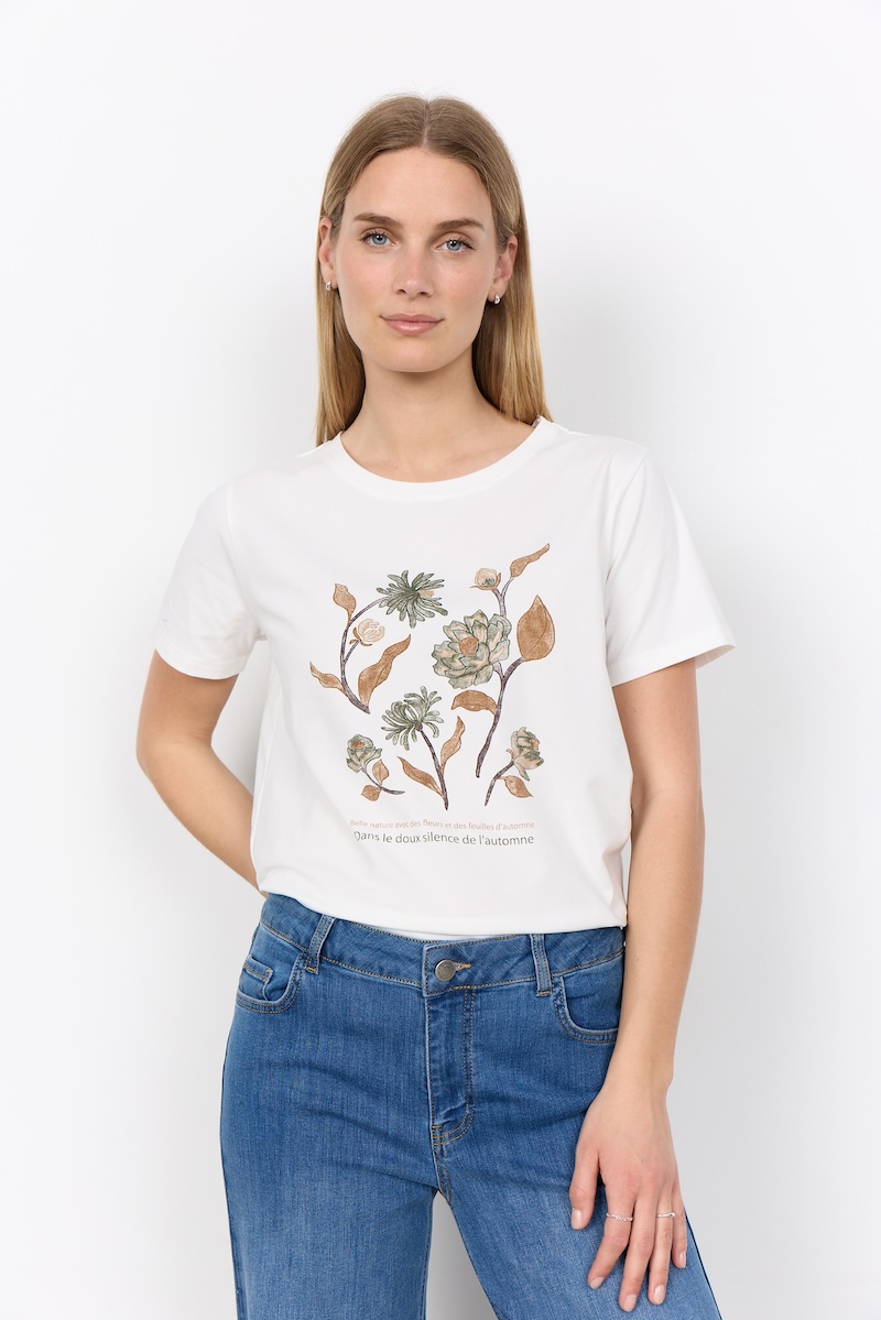 T-shirt col rond motif devant - 27835 - Soya Concept