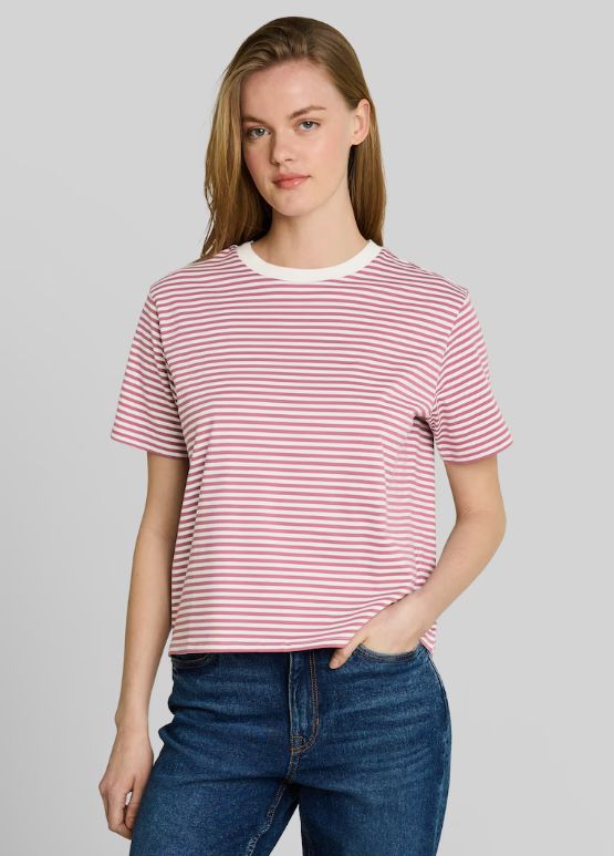T-shirt boxy ligné