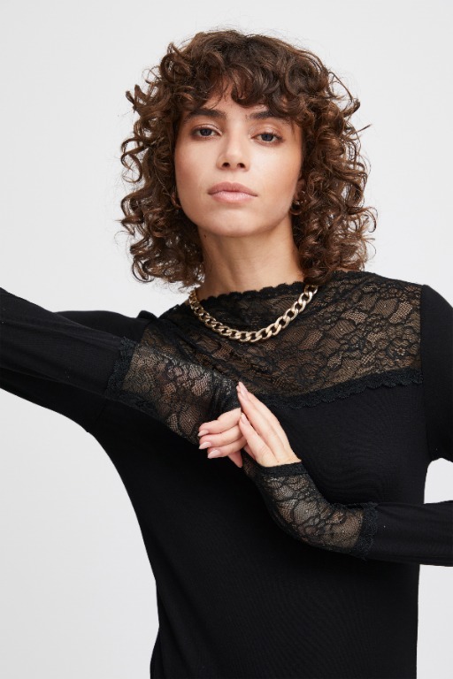 Chandail chic dentelle haut