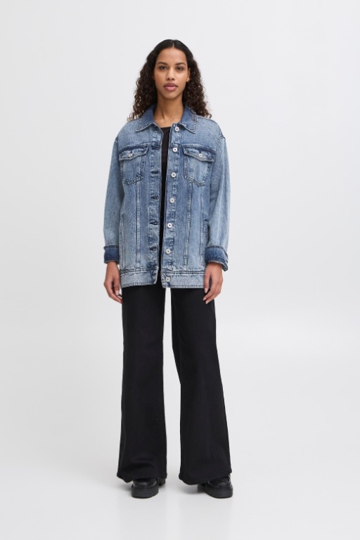 Veste jeans longue oversize - 20123481 - Ichi