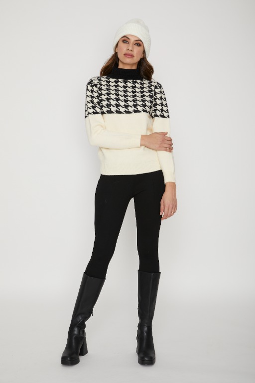 CHANDAIL TRICOT PIED DE COQ
