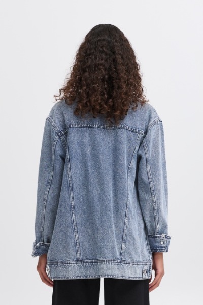 Veste jeans longue oversize