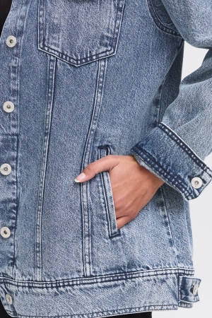 Veste jeans longue oversize