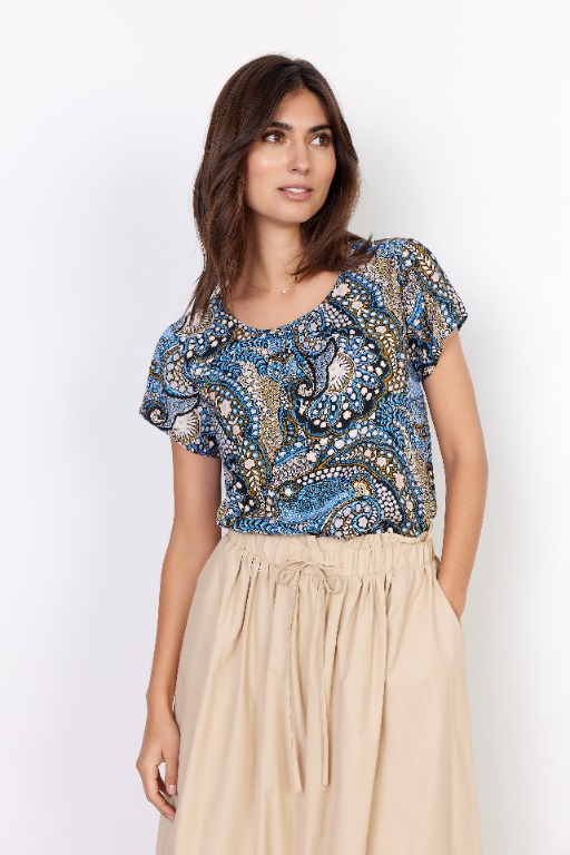 BLOUSE M.C. MOTIFS CHIC PAISLEY COL ROND