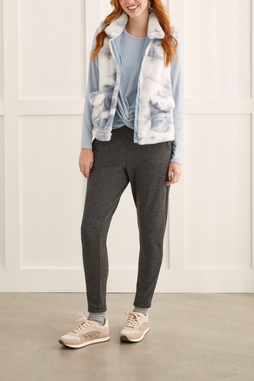 VESTE SANS MANCHE POILU 2 POCHES MOTIF