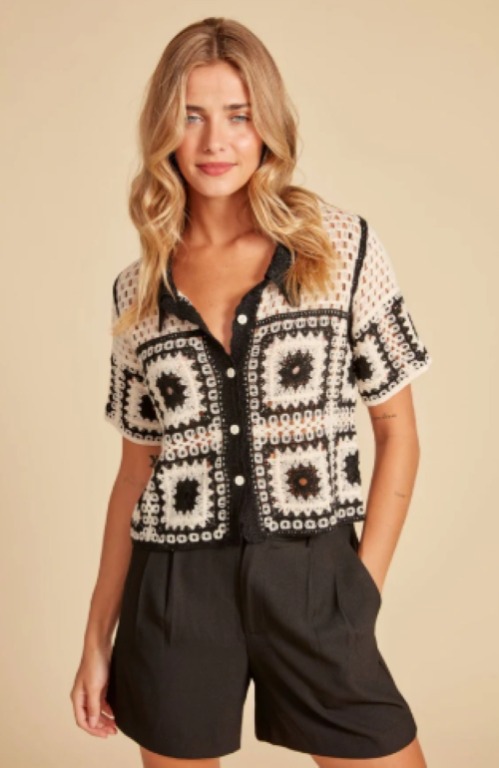 Chandail polo crochet - 56s103s - RD Style